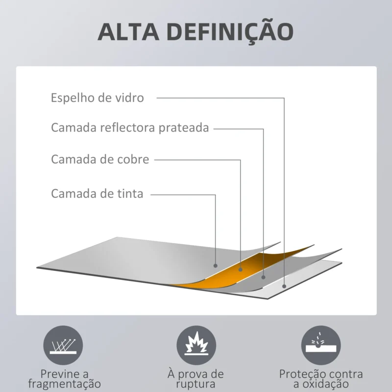 Espelho de Parede Moderno em Madeira