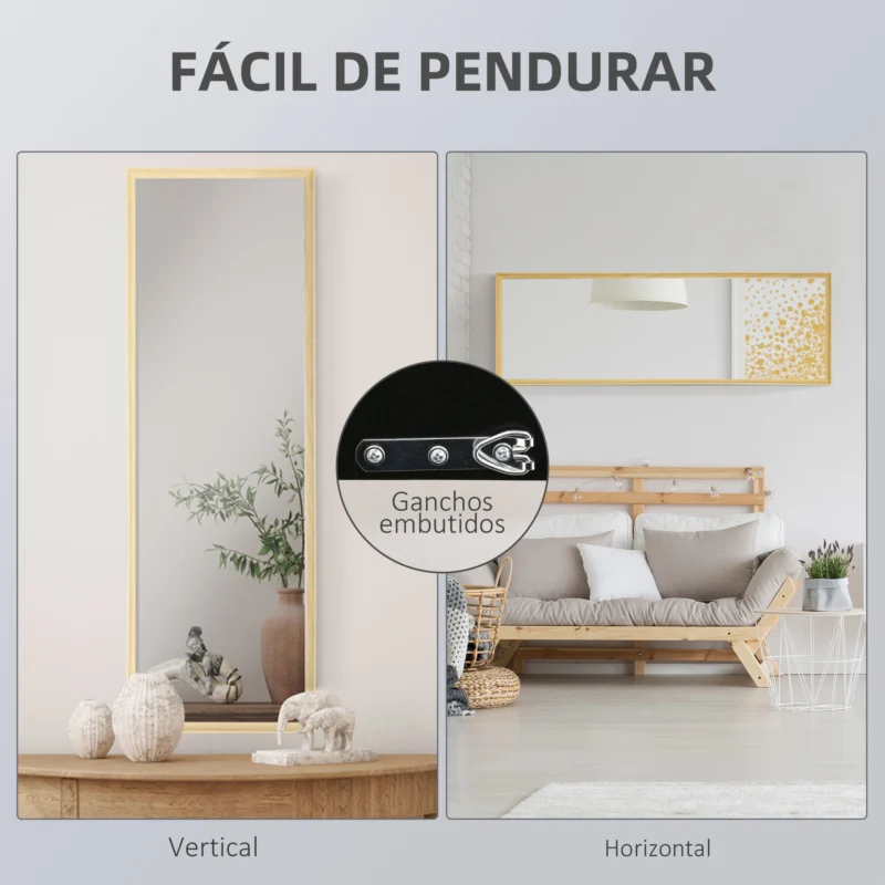 Espelho de Parede Moderno em Madeira